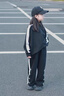 moonkids女童闊腿褲秋款直筒早秋褲子2025新款兒童女寶寶秋裝運(yùn)動(dòng)長褲大童 15157黑色闊腿褲 160 cm 曬單實(shí)拍圖