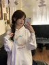 一寸相思白色連帽重磅衛衣女2026年秋季新款爆款秋冬加絨加厚減齡歐貨上衣 白色-彎彎月亮 L 【130-150斤】 曬單實(shí)拍圖