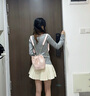 CHARLES&KEITH絎縫菱格鏈條水桶包雙肩包包女包女友生日七夕禮物CK2-10701506 Light Pink淺粉色 M 曬單實拍圖