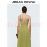 UR2025秋季新款女裝休閑度假感解構鏤空吊帶連衣裙UWH750055 草綠 XS 曬單實(shí)拍圖