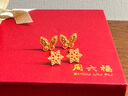 周六福5G工藝黃金耳釘女浪漫仙雪足金耳飾計價(jià)A0912072 約0.97g 一對  曬單實(shí)拍圖