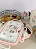優(yōu)倫美兒童飯盒小學(xué)生專用三麗鷗不銹鋼保溫便當(dāng)餐盒兒童分格餐盤女孩用 凱蒂貓【三格·帶餐具】+保溫袋 三麗鷗正品聯(lián)名 曬單實(shí)拍圖