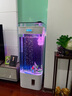 美諾魚缸客廳半圓型魚缸屏風(fēng)大中小型家用落地式玻璃金魚缸生態(tài)免換水 白色 50*40*138 曬單實拍圖