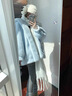 蕓蕁外套女2025新款藍色連帽上衣女外套春秋毛毛皮草外套寬松保暖加厚 藍色 M 曬單實(shí)拍圖