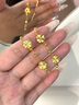 老鳳祥四葉草黃金手鏈女足金五花轉(zhuǎn)運珠手鏈七夕情人節(jié)禮物女送女友老婆 足金五花四葉草+S925銀手鏈+限定久伴鐘愛禮盒 曬單實拍圖
