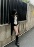FSHE慵懶感罩衫女不規則下擺防曬中長(cháng)款氛圍感百搭薄款開(kāi)衫外搭女 黑色 S 曬單實(shí)拍圖