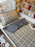 騰愛家紡 TENGAI HOME TEXTILE雙面全棉床蓋單人學(xué)生宿舍專用純棉夾棉床單床墊軟墊薄款四季通用 小貓阿狗【雙面純棉，正反可用】 單床蓋：150*200cm【雙面純棉，正反可用】 曬單實(shí)拍圖