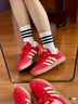adidas「T頭鞋」VL COURT復(fù)古休閑板鞋德訓(xùn)鞋男女阿迪達(dá)斯輕運(yùn)動(dòng) 淺猩紅/暖香草色/黃色   36 曬單實(shí)拍圖