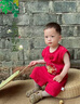 G.DUCKKIDS小黃鴨周歲禮服男寶寶抓周衣服女漢服百日宴百天滿月嬰兒套裝夏季 紅色+香囊 90 建議1~2歲【 80-90cm】cm 曬單實(shí)拍圖