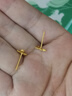 中國(guó)黃金（CHINA GOLD）黃金耳釘蝴蝶結(jié)耳環(huán)女足金耳飾七夕情人節(jié)生日禮物送女友老婆愛(ài)人 足金蝴蝶結(jié)耳釘+玫瑰禮盒 曬單實(shí)拍圖