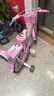 兒童自行車(chē)3歲4歲5歲6歲9歲腳踏車(chē)可折疊帶輔助輪男女孩騎自行車(chē) 普通輪無(wú)護欄 粉色 12寸 曬單實(shí)拍圖