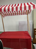 子木雅居集市攤位展示架市集夜市擺攤架子花車(chē)促銷(xiāo)展示臺地攤車(chē)移動(dòng)可折疊 150cm紅白頂棚布+紅白桌布 曬單實(shí)拍圖