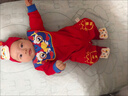 迪士尼（Disney）嬰兒寶寶過年衣服國風(fēng)舞獅百天周歲新生兒長袖連體衣春秋季滿月服 喜慶舞獅長袖哈衣 66cm 建議10-14斤左右 曬單實拍圖