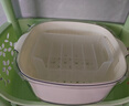 品喻（PINYU）雙層多巴胺瀝水籃家用可愛(ài)水果籃子清洗濾水二合一加厚果盤(pán)洗菜籃 曬單實(shí)拍圖