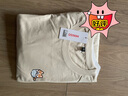名創(chuàng)優(yōu)品（MINISO）純棉t恤男大碼潮牌圓領(lǐng)長袖200斤胖子男裝衣服休閑簡約內(nèi)搭打底衫 淺米(m冰塊柯基胸標) XL 180(體重140-160斤左右) 曬單實拍圖