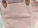瓏驤（LONGCHAMP）新品 女士中號長(cháng)柄可折疊手提單肩購物袋餃子包托特包女包 2605 089 P96 茶粉色 曬單實(shí)拍圖