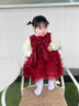 G.DUCKKIDS小黃鴨女童連衣裙春秋款25新款兒童生日禮服女寶寶秋裝紅色連衣裙 紅色 大蝴蝶春秋裙 80 碼建議身高70-80cm 曬單實(shí)拍圖