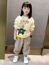 迪士尼（Disney）女童套裝春秋季4-6歲7新款洋氣秋夏裝女孩長袖衛(wèi)衣兒童衣服labubu 杏色套裝【春秋款】 140 適合130-140cm年齡9-10歲 曬單實拍圖