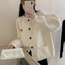 森馬（Semir）開(kāi)春復古綠色針織開(kāi)衫毛衣外套女2025秋季新款慵懶寬松風(fēng)軟糯上衣 米白色【版】 M 【建議90/105斤】 曬單實(shí)拍圖