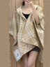 博柏利（BURBERRY）【新品】女裝 雙面兩穿格紋羊毛斗篷披肩 曬單實(shí)拍圖