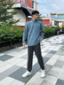 AIGLE艾高男士保暖半拉鏈抓絨衣運動(dòng)上衣戶(hù)外休閑長(cháng)袖 蜃景藍 BP092 L 180/96A 曬單實(shí)拍圖