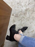 卡帝樂鱷魚（CARTELO）2025新款春秋女鞋中跟系帶皮鞋女真皮粗跟軟皮高跟深口單鞋春秋 黑色單內(nèi)里 34 曬單實(shí)拍圖