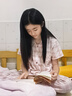 紅豆居家（Hodohome）【商場(chǎng)同款】女童60支干爽棉格紋短袖翻領(lǐng)開(kāi)衫家居服睡衣124 150 曬單實(shí)拍圖