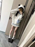 索菲堡 卡通趣味刺繡假兩件Polo領(lǐng)連帽衛(wèi)衣女2025秋冬新款學(xué)院風(fēng)潮外套 白色  L 曬單實(shí)拍圖