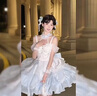 唐努烏現(xiàn)貨【天鵝絨】lolita套裝春款小清新禮服哥特風公主裙洛麗塔 【天鵝絨】裙子+拖尾+飛機盒 M 【90-115斤】 曬單實拍圖