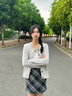 帛芮半身裙子女秋季2025新款毛呢半身裙子短款格子包臀裙短裙A字裙 曬單實拍圖