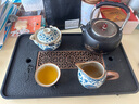 尚言坊茶盤帶排水家用長方形托盤小型干泡臺(tái)小茶臺(tái)簡易仿烏金石茶盤 曬單實(shí)拍圖