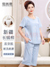 雪茜曼媽媽睡衣秋季2025新款女士中老年人短袖短褲可外穿家居服套裝 曬單實(shí)拍圖