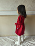 幼歌（YOUGE）嬰幼兒秋季新款純棉舒適柔軟毛衣裙女寶寶花邊領(lǐng)連衣裙紅色90 cm 曬單實(shí)拍圖