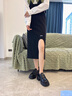 星期六樂(lè )福鞋女粗跟圓頭淺口時(shí)尚潮流百搭2025秋季新款休閑通勤小皮鞋 黑色 37 (235mm) 標準碼 曬單實(shí)拍圖