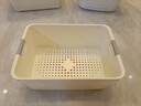 名創(chuàng  )優(yōu)品同款 雜物收納筐塑料桌面收納盒廚房櫥柜零食玩具整理筐 奶油色高款特大號 曬單實(shí)拍圖