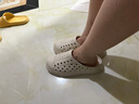 native新品純色CLOG洞洞鞋拖鞋男鞋女鞋戶(hù)外沙灘鞋一腳蹬半拖情侶拖鞋 豆腐白 37 -38(240mm) 曬單實(shí)拍圖