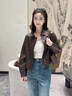香影美拉德咖色皮衣女短款2025秋季新款復(fù)古翻領(lǐng)pu皮機(jī)車(chē)夾克外套 咖色 S 聯(lián)系客服有驚喜 曬單實(shí)拍圖