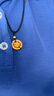 中國黃金（CHINA GOLD）足金999蓮花金箍圈平安扣黃金吊墜項鏈送女友老婆生日禮物 金重約1.9g-配繩【今/次日達】 曬單實(shí)拍圖