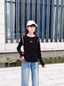 女童長袖t恤兒童韓系打底衫春秋2025新款內(nèi)搭上衣大童女孩T恤春裝 黑色 150 曬單實(shí)拍圖