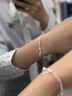老廟925純銀珍珠碎銀子手鏈女小眾閨蜜手飾輕奢手鐲手串 925銀珍珠碎銀手鏈 曬單實拍圖