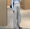 苒琦媽咪孕婦褲子春秋款外穿闊腿褲無(wú)托腹香蕉褲加絨休閑衛褲直筒長(cháng)褲秋裝 春秋款-灰色 L 曬單實(shí)拍圖