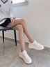 星期六（St&Sat）品牌真皮厚底小白鞋女2025秋季新款百搭板鞋透氣學(xué)生運(yùn)動(dòng)休閑女鞋 黑白熊貓色 37 曬單實(shí)拍圖