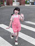G.DUCKKIDS小黃鴨童裝女童背帶褲套裝夏季2025新款兒童衣服洋氣薄款寶寶夏裝 粉色 90 建議1~2歲【 80-90cm】cm 曬單實拍圖