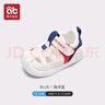 愛(ài)貝迪拉（AIBEDILA）寶寶學(xué)步鞋涼鞋夏季嬰幼兒1一2歲兒童新網(wǎng)鞋軟底防滑男女?huà)雰盒?鏤空皮面涼鞋-海洋藍 17 曬單實(shí)拍圖