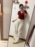 CARESS & KUDOS商場同款小ck真皮厚底德訓(xùn)鞋女2025新款內(nèi)增高板鞋小白鞋百搭 米白色/黑色網(wǎng)面 跟高4cm送女友 36 曬單實拍圖