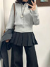 AAISUP灰色短款運動(dòng)收腰連帽衛衣女士2025春秋新款百搭寬松拉鏈開(kāi)衫外套 灰色 M 曬單實(shí)拍圖