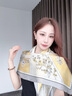 繡娘絲綢真絲絲巾女士新款100%桑蠶絲方巾送媽媽節日禮物禮盒裝江南之韻 黃色 90x90cm 曬單實(shí)拍圖