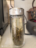 水宜生純鈦玻璃杯雙層防燙鵝蛋杯便攜抑菌高檔泡茶杯水晶杯子男女士禮盒 鈦晶銀【禮盒包裝】 曬單實拍圖