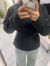 比音勒芬【三防性能面料】2025秋季新款女士戶(hù)外通勤絨感針織茄克連帽外套 07黑色 M （95） 曬單實(shí)拍圖
