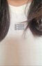 伊芙麗（eifini）蔣欣代言經(jīng)典小版型小字母短袖T恤女2025新款通勤休閑上衣 米白 M 曬單實(shí)拍圖